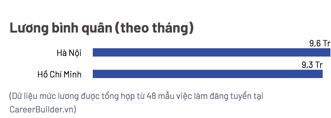 lương SEO bình quân hàng tháng ở Hà Nội, Hồ Chí Minh
