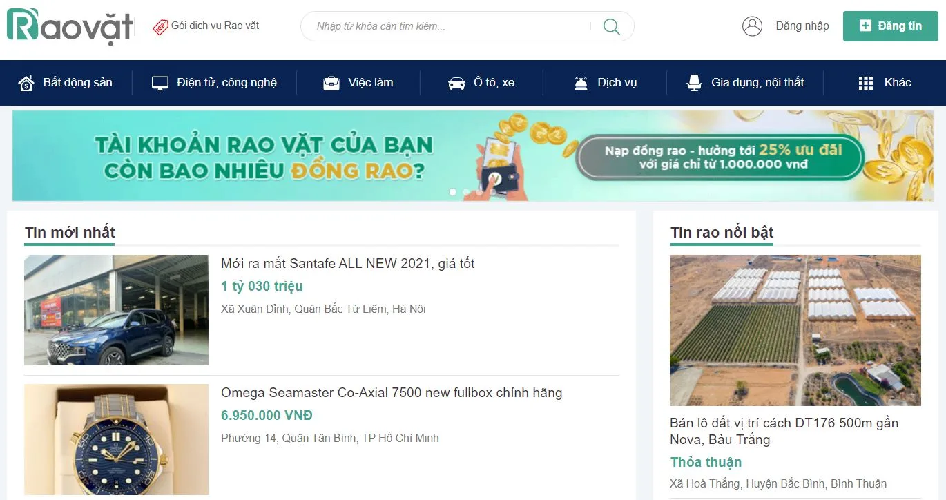 rao vặt miễn phí toàn quốc