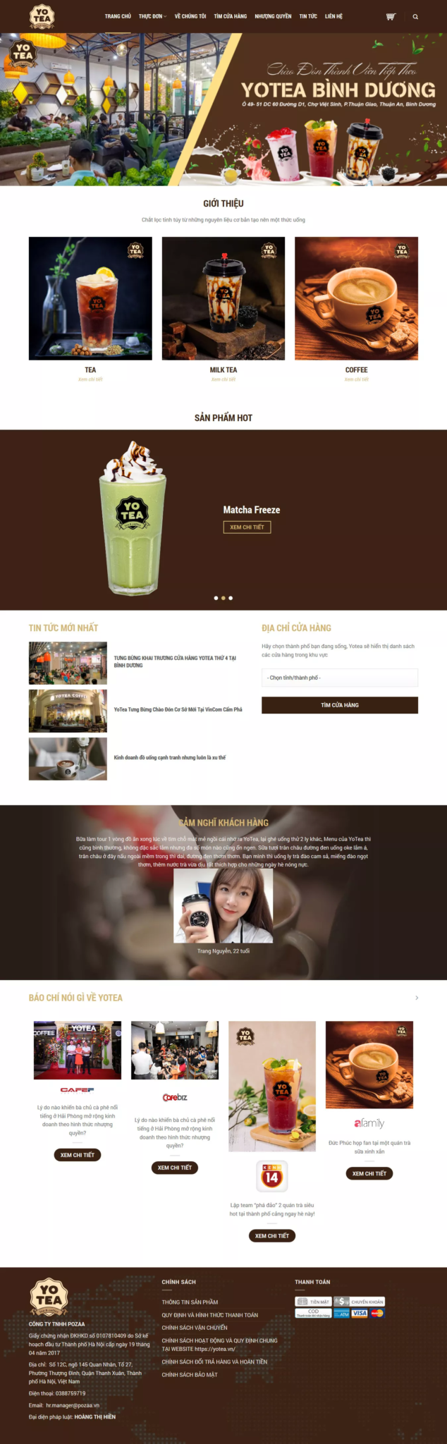 Thiết kế website quán cafe, trà sữa chuẩn SEO, có cơ hội cạnh tranh với đối thủ