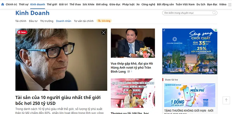 Báo giá bài PR trên VietNamNet uy tín, giá rẻ