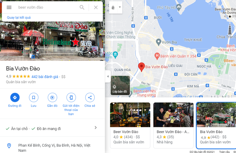 Google Maps là mục tiêu không thể thiếu trong lĩnh vực kinh doanh nhà hàng, quán nhậu