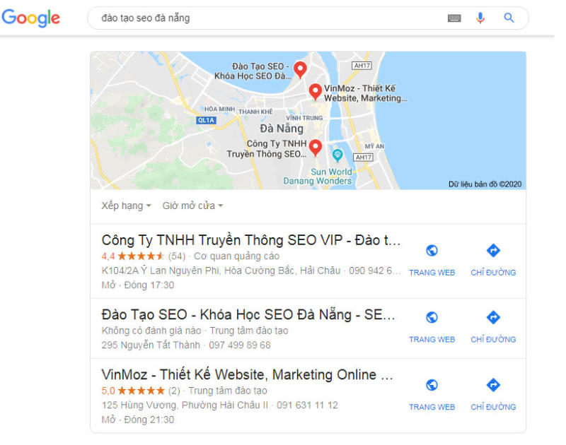 Dịch vụ SEO Google Maps website ngành nội thất