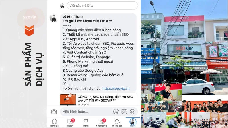 CÁC DỊCH VỤ CHÍNH HIỆN TẠI CỦA SEOVIP