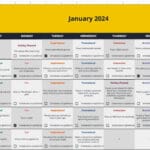 Content calendar