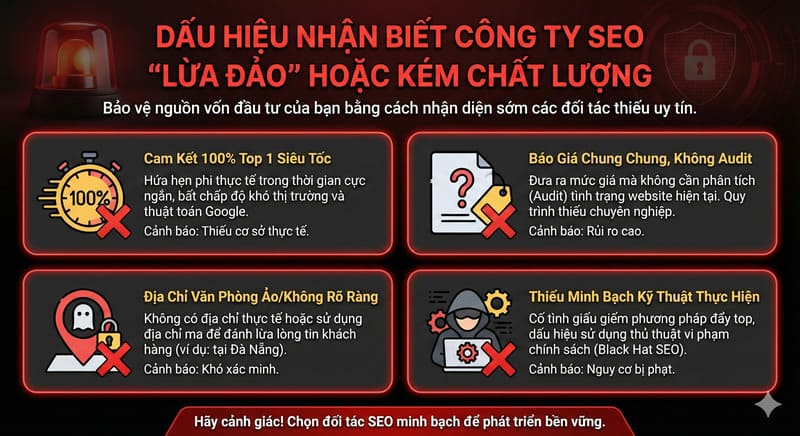 Dấu hiệu của một đơn vị SEO kém hiệu quả