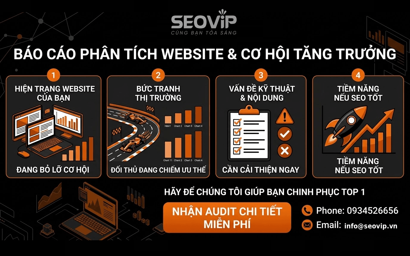 Kiểm tra Báo cáo Audit Website tại SEOViP