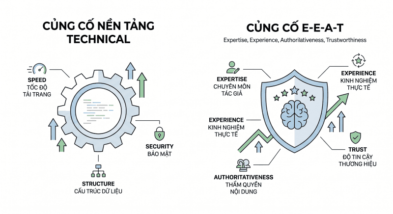 Củng cố nền tảng Technical và E-E-A-T