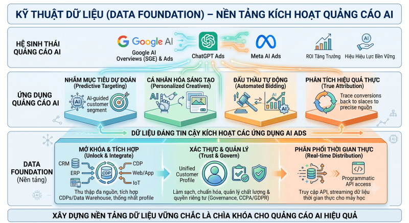 Kỹ thuật Dữ liệu (Data Foundation) – Nền tảng kích hoạt quảng cáo AI