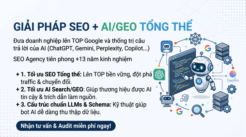 Giải pháp SEO + AI/GEO tổng thể tại SEOViP